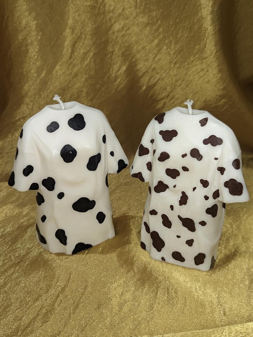 Cow print Tee Candle