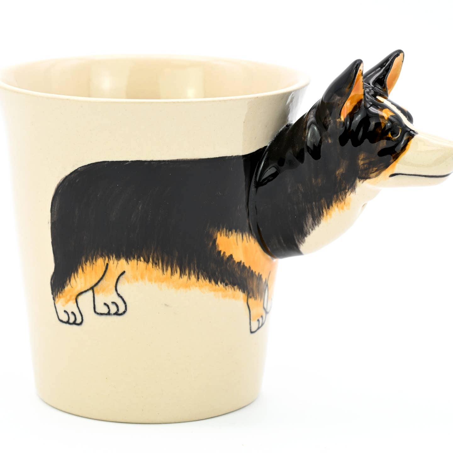 BLACK Corgi Black Mug 10 oz
