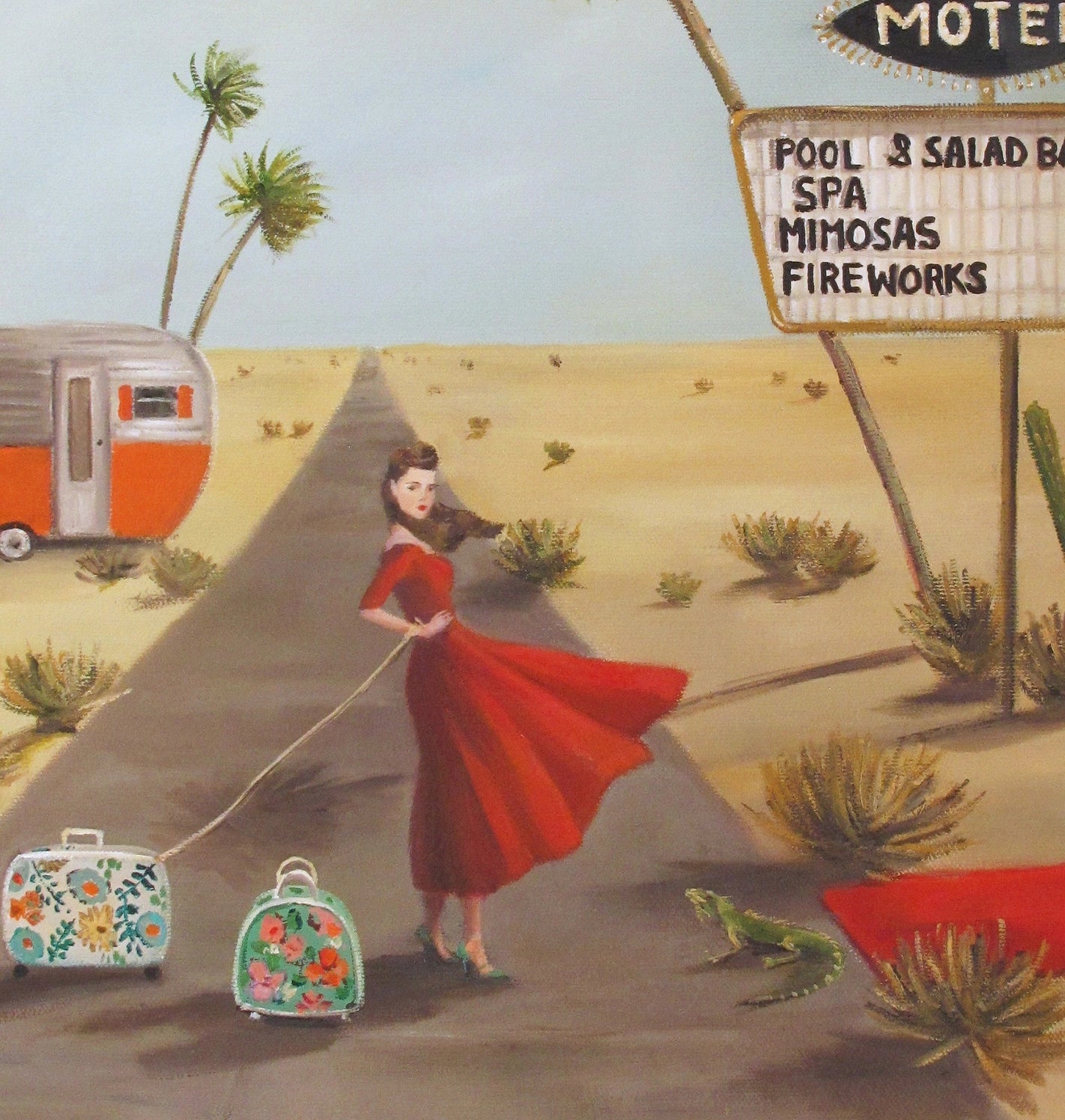 Desert Queen Motel, Open Edition Print by Janet Hill