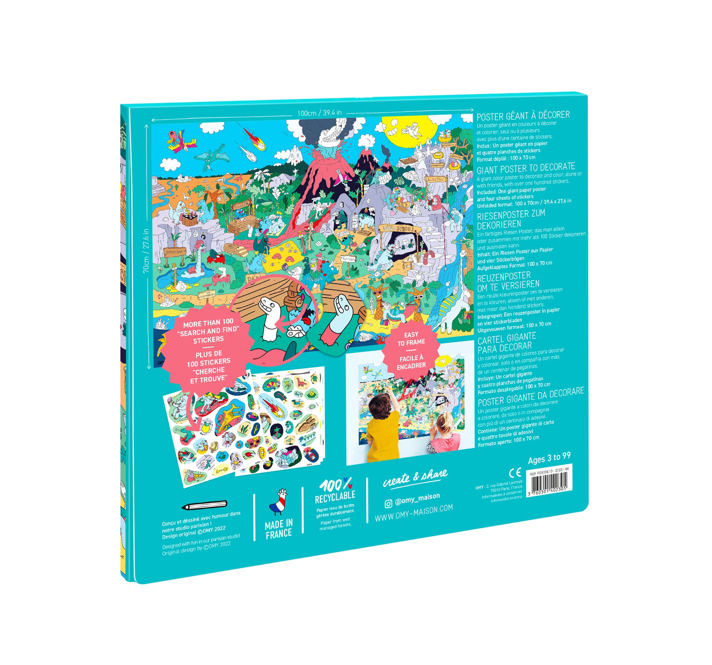 OMY Dino Giant Sticker Poster