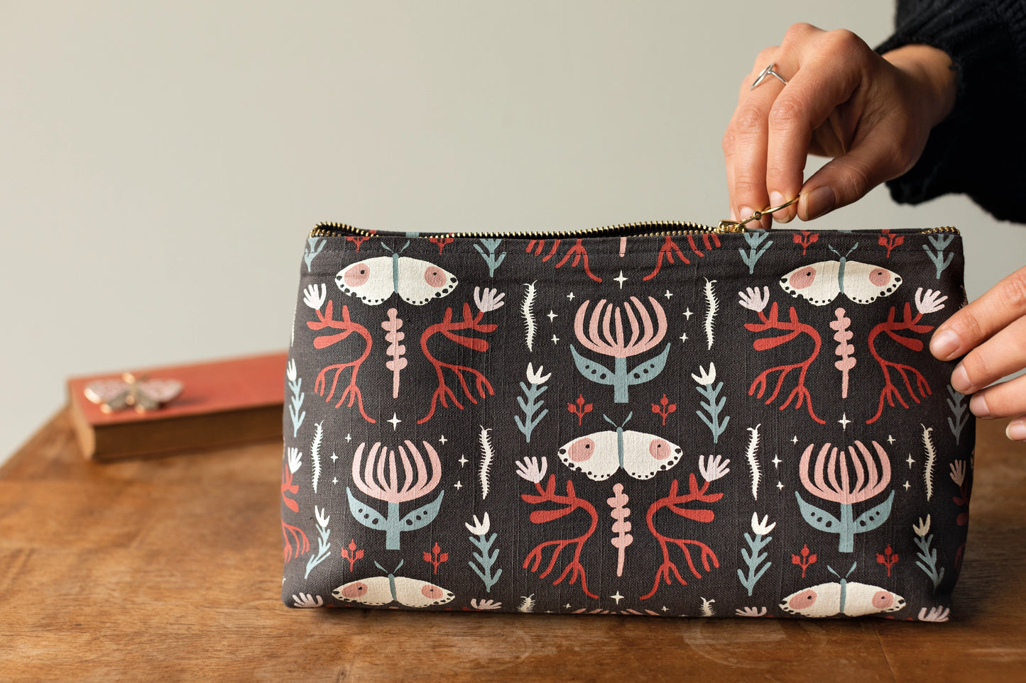 Far and Away Large Cotton Cosmetic Bag