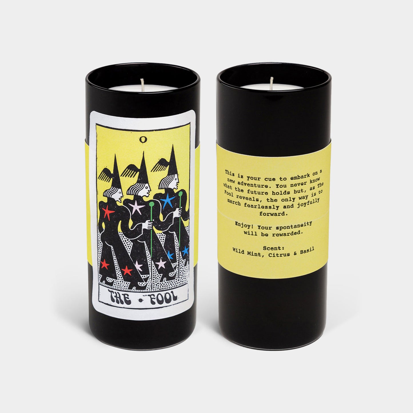 Tarot the Fool Candle - 6" Tall & 60 Hr Burn, Mint & Citrus