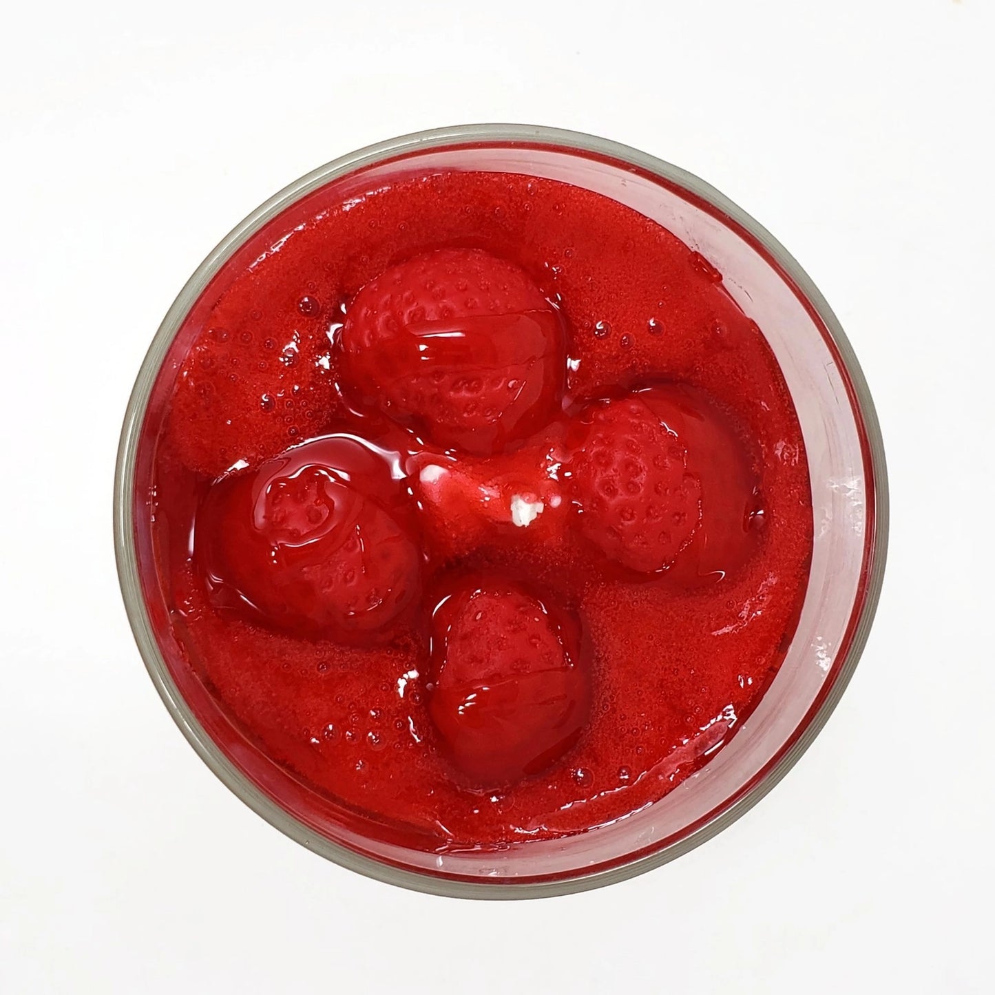 Jar Candle - Scented Strawberry Shortcake Candle with Lid