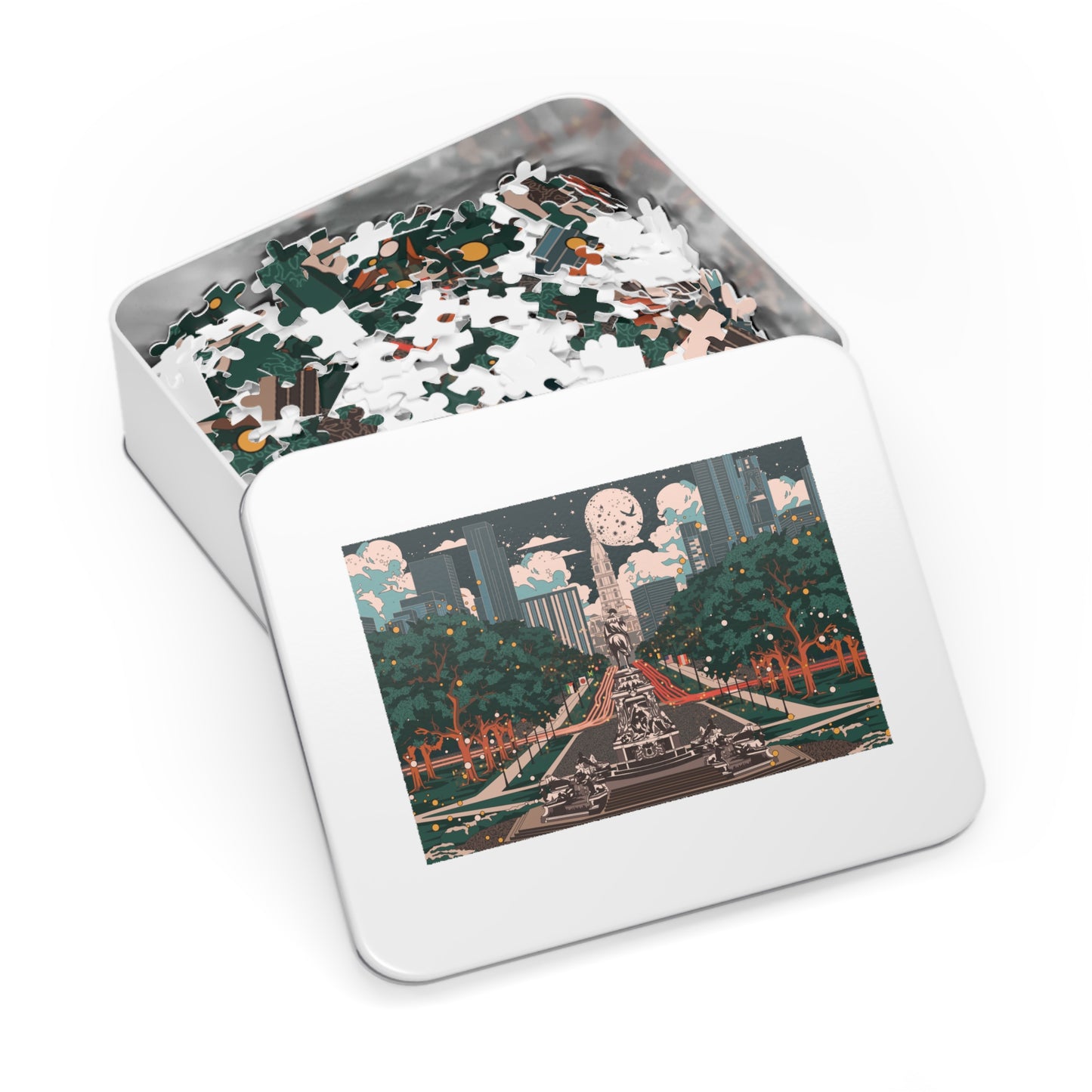 City Park Nightscape Jigsaw Puzzle (with Tin)