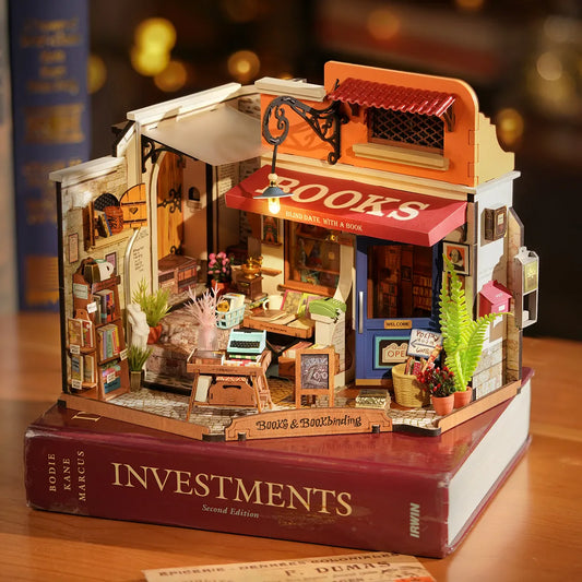 DIY Miniature House Kit - Corner Bookstore DG164