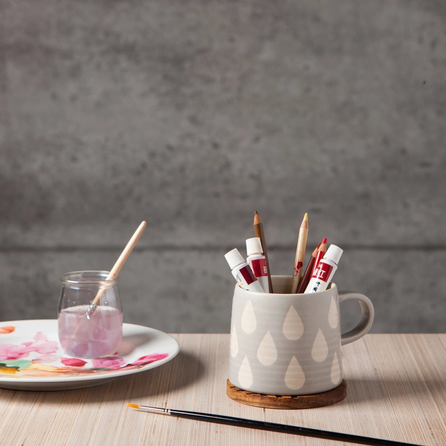 Gray Imprint Ceramic Mugs 14 oz