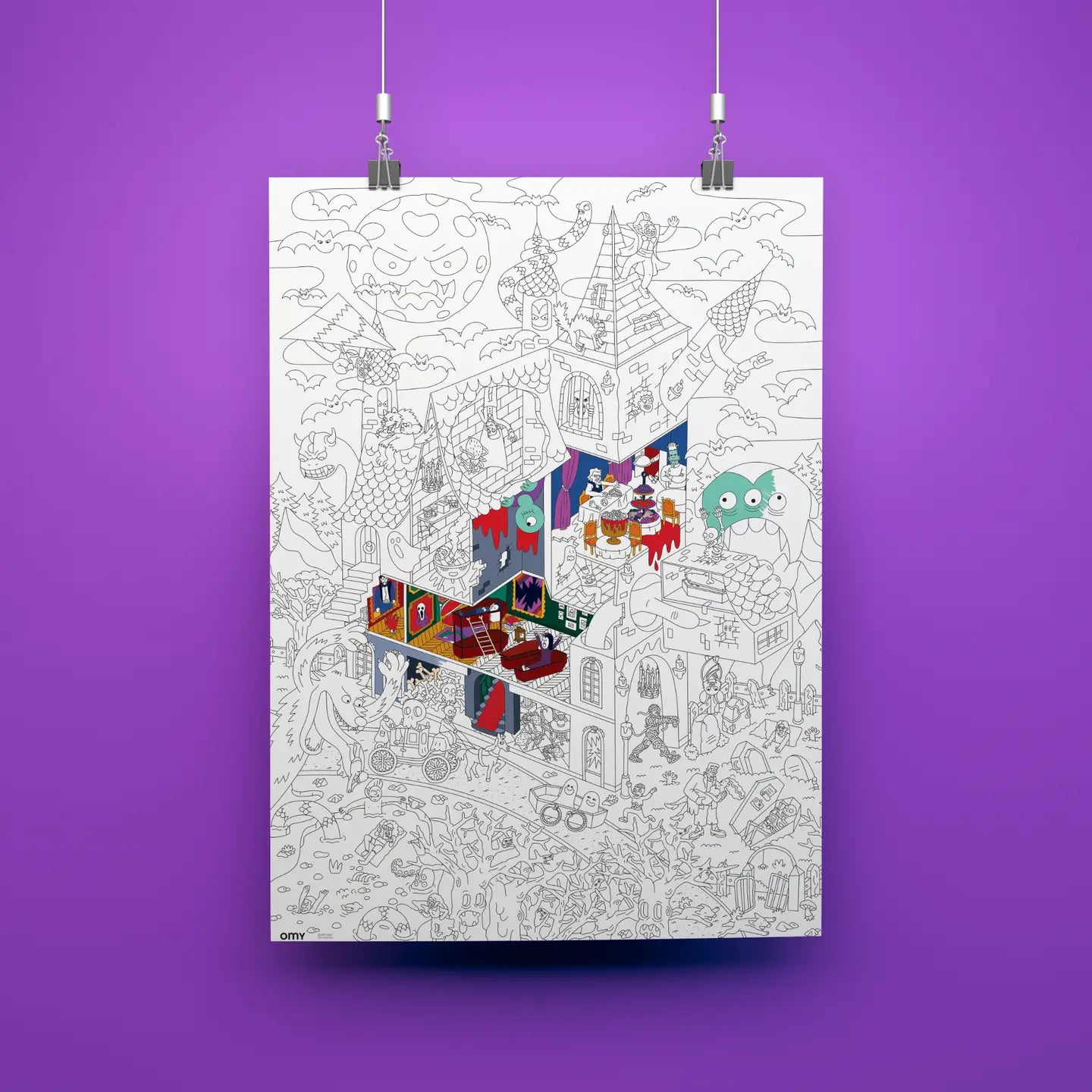 OMY Vampire Giant Poster with Stickers - Ideal For Halloween!
