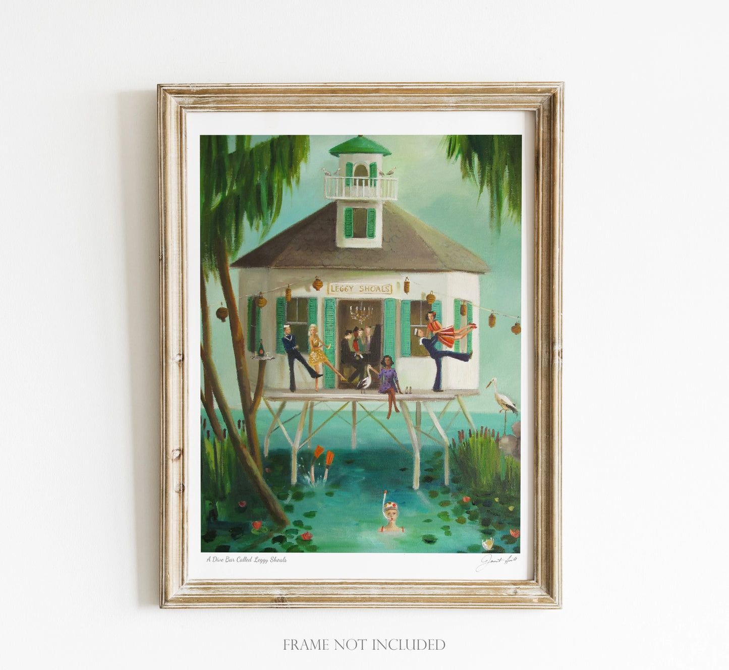 A Dive Bar Called Leggy Shoals, Open Edition Print by Janet Hill