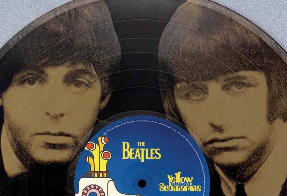 The Beatles Yellow Sunmarine 12" Black Vinyl Lp Laser Etched
