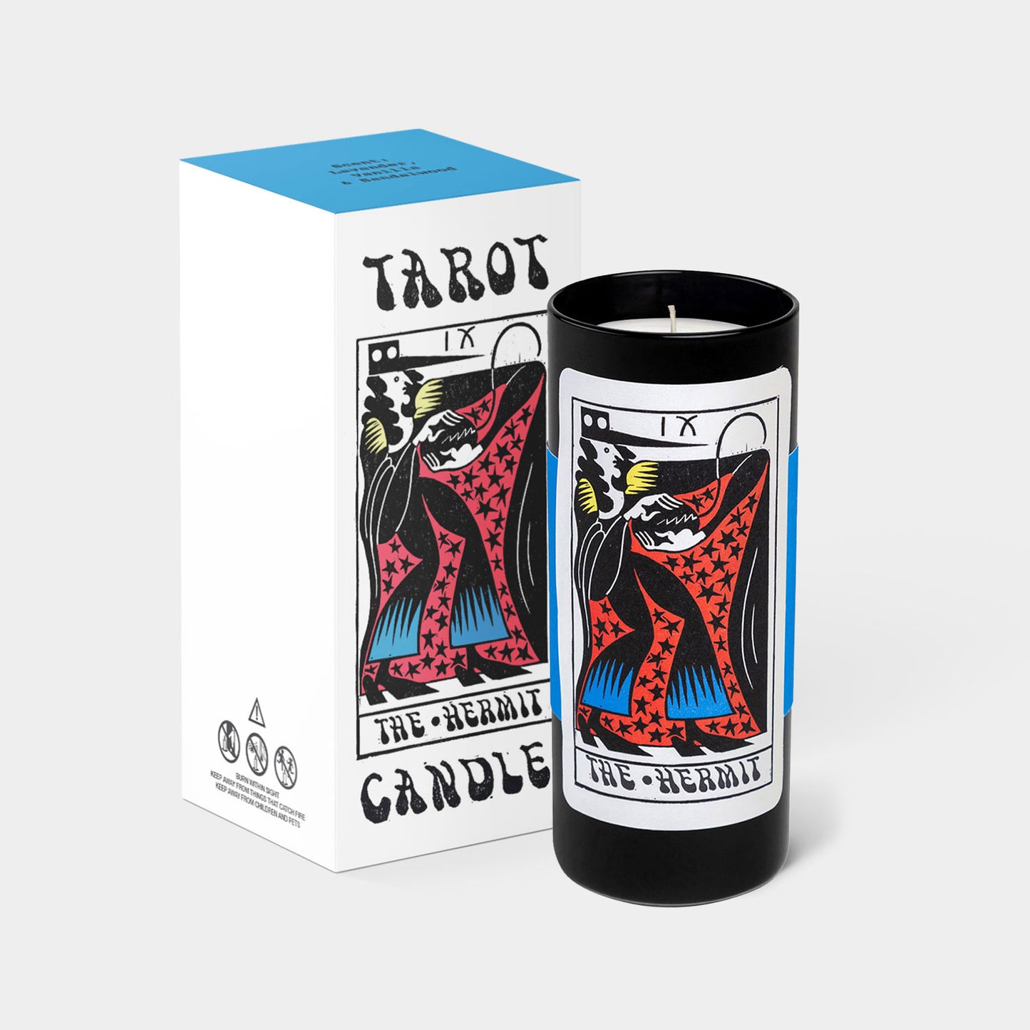 Tarot Hermit Candle - 6" Tall & 60 Hr Burn, Lav. & Vanilla
