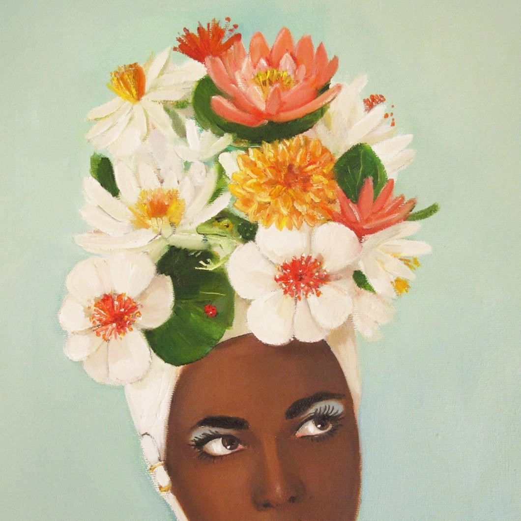 Julie Blue's Marvelous New Swim Cap, Open Edition Print by Janet Hill