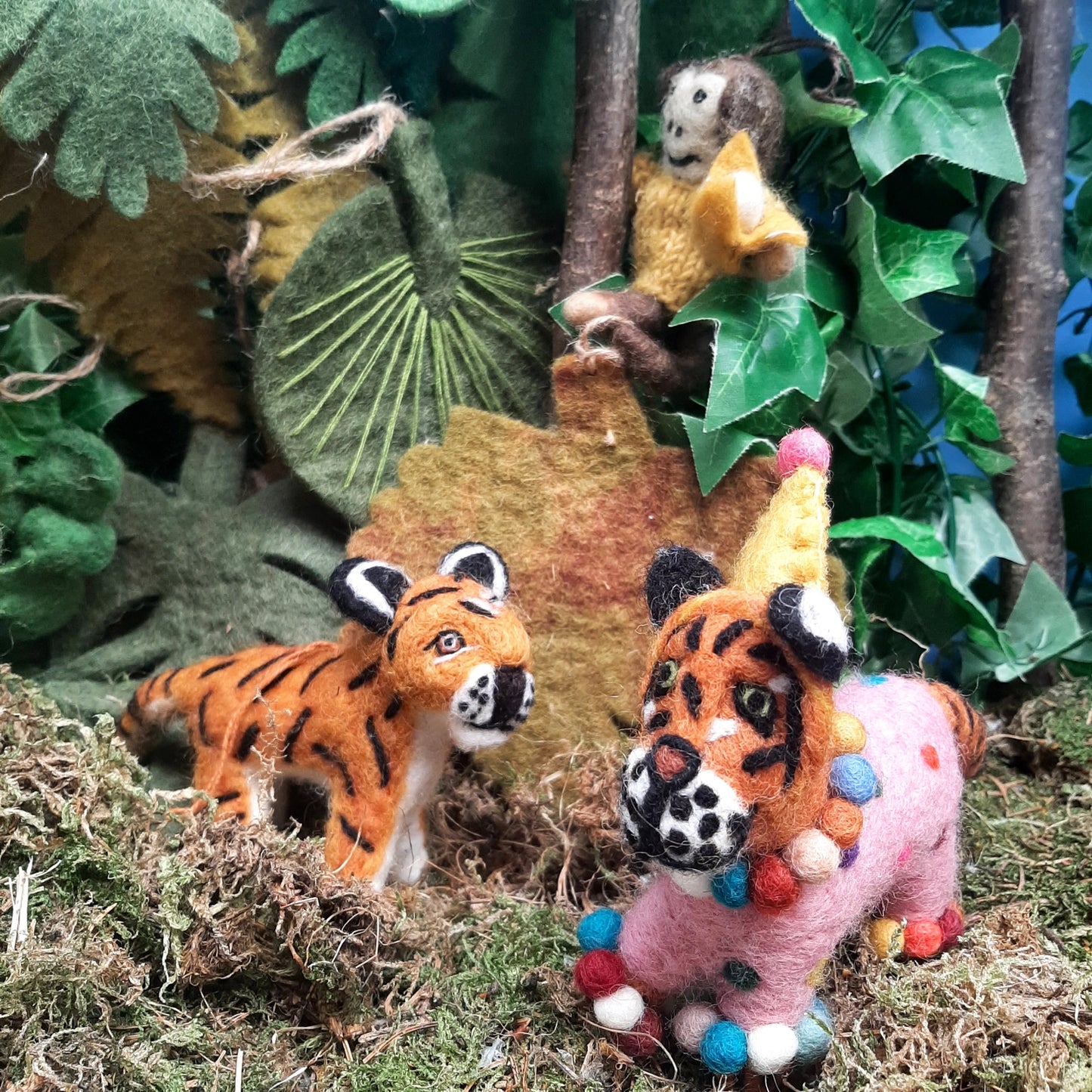 Handmade Felt Fiesta Tiger Hanging Party Decoration