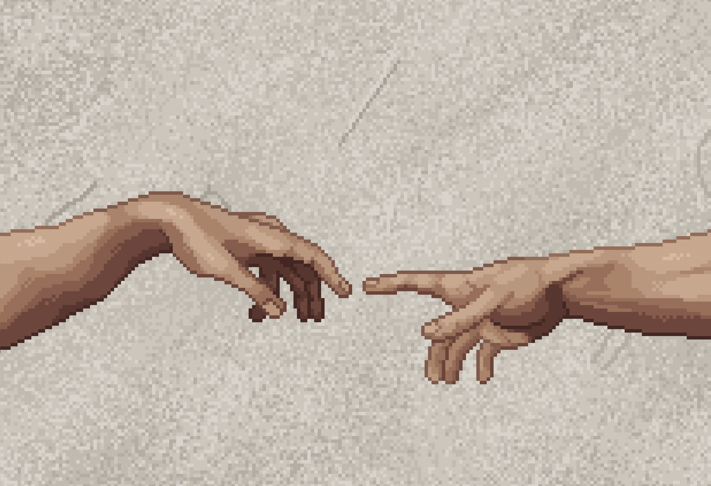 Pixel Creation of Adam, Open Edition Print by Jedidiah Studios