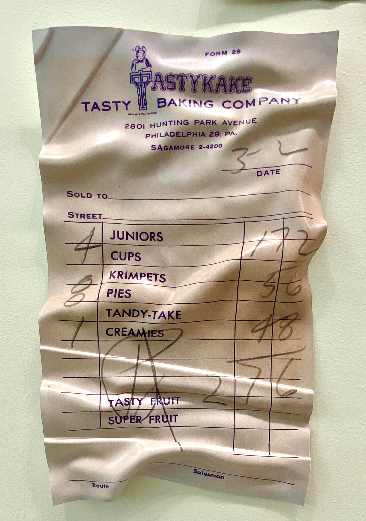 Braden Young-Tasty Cake Receipt
