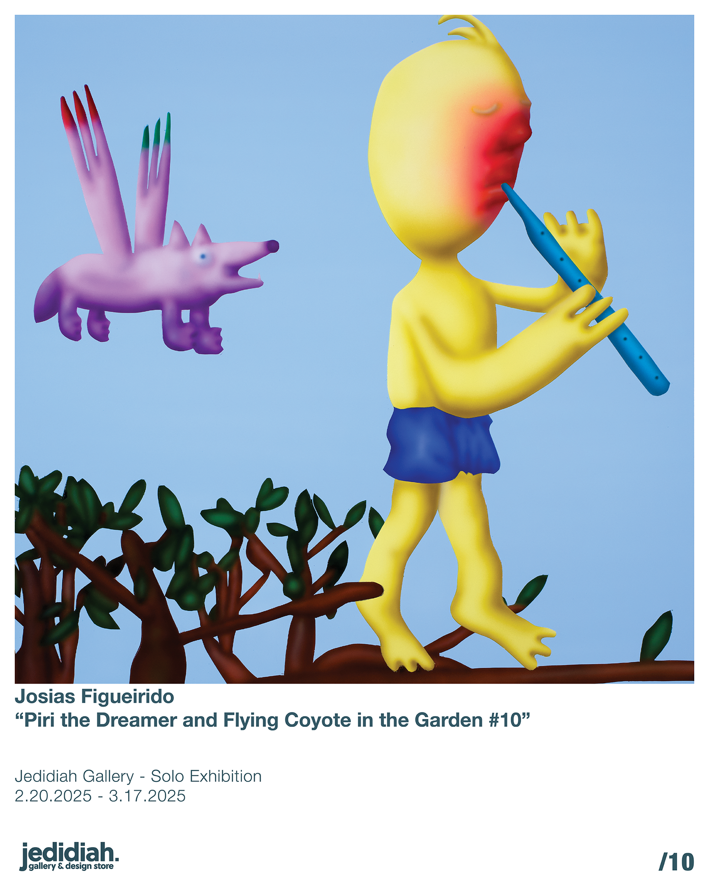 Josias Figueirido Poster- Piri the Dreamer and Flying Coyote in the Garden #10