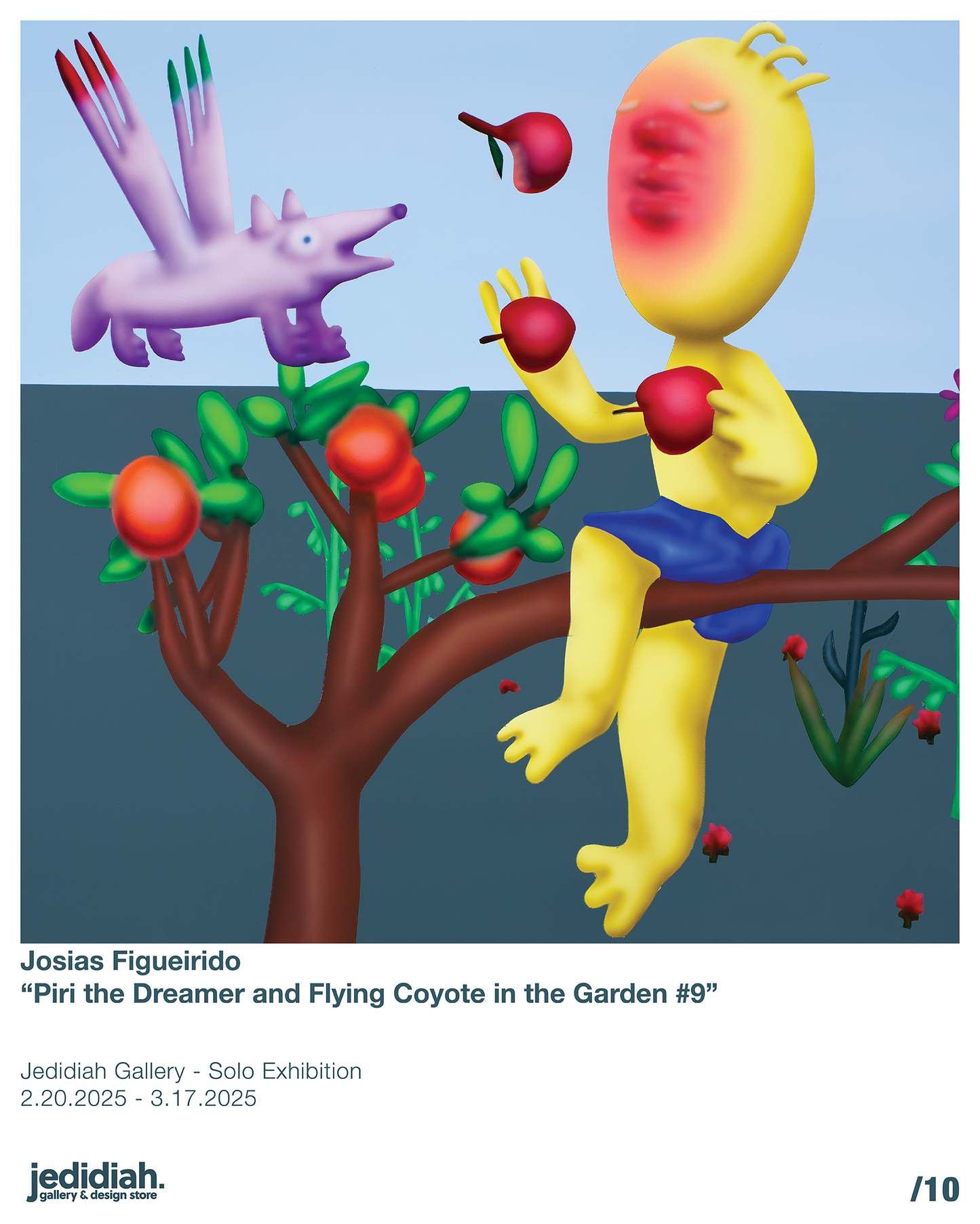 Josias Figueirido Poster- Piri the Dreamer and Flying Coyote in the Garden #9