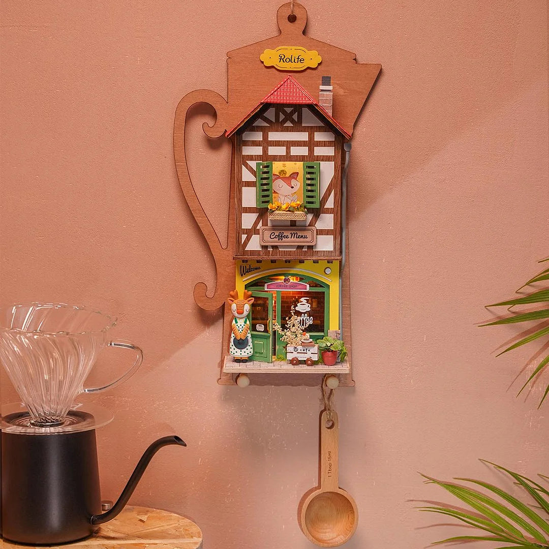 Rolife Lazy Coffee House DIY Wall Hanging Miniature House Kit DS020