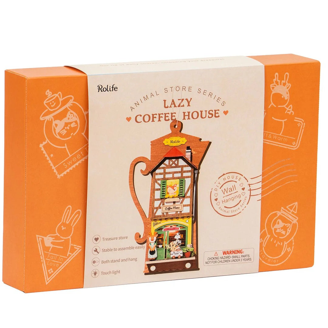 Rolife Lazy Coffee House DIY Wall Hanging Miniature House Kit DS020