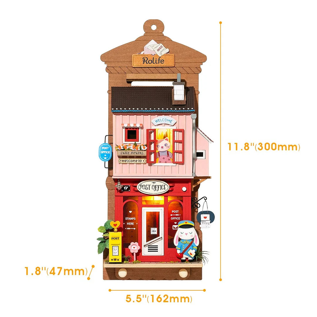 Rolife Love Post Office DIY Wall Hanging Miniature House Kit DS021
