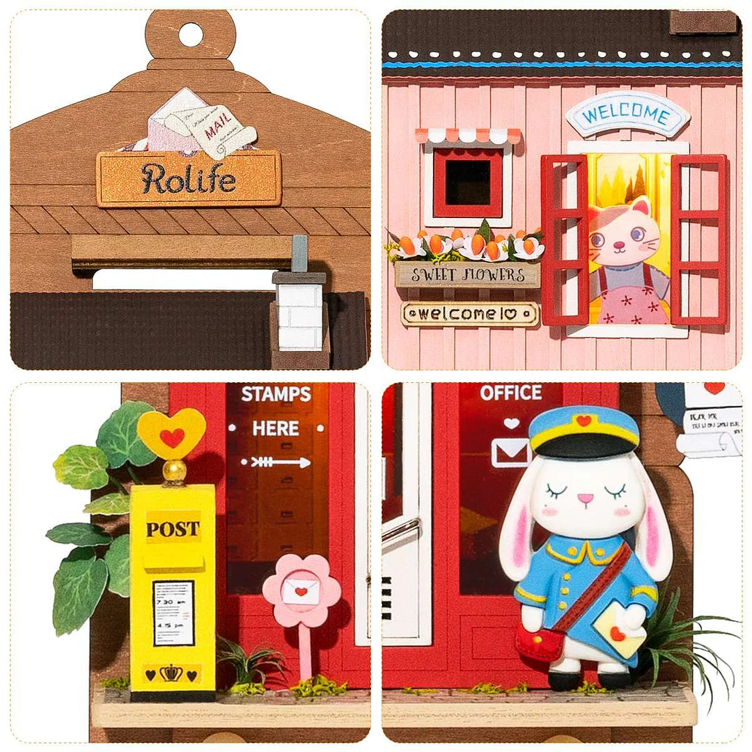 Rolife Love Post Office DIY Wall Hanging Miniature House Kit DS021