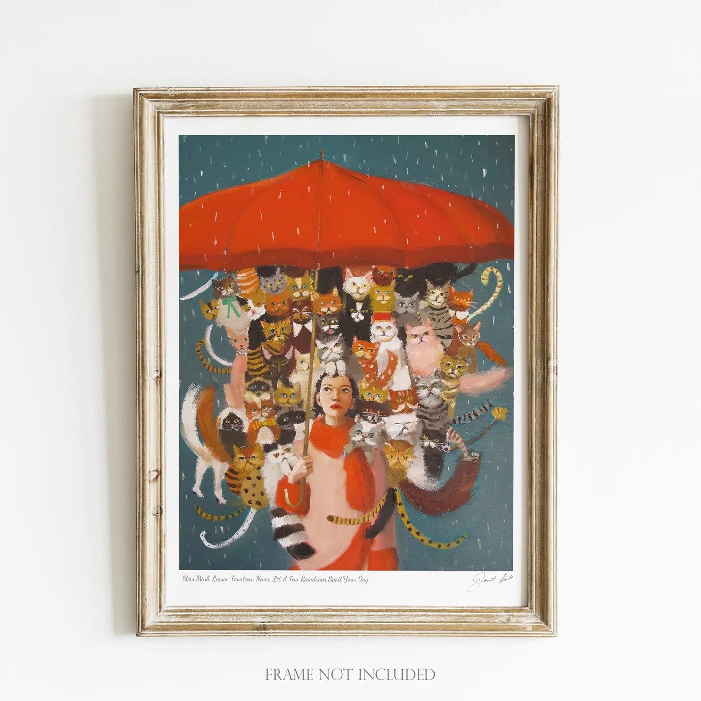 Miss Mink Lesson 14, Open Edition Print by Janet Hill