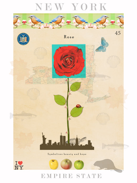 New York Rose Open Edition Print by MF Cardamone