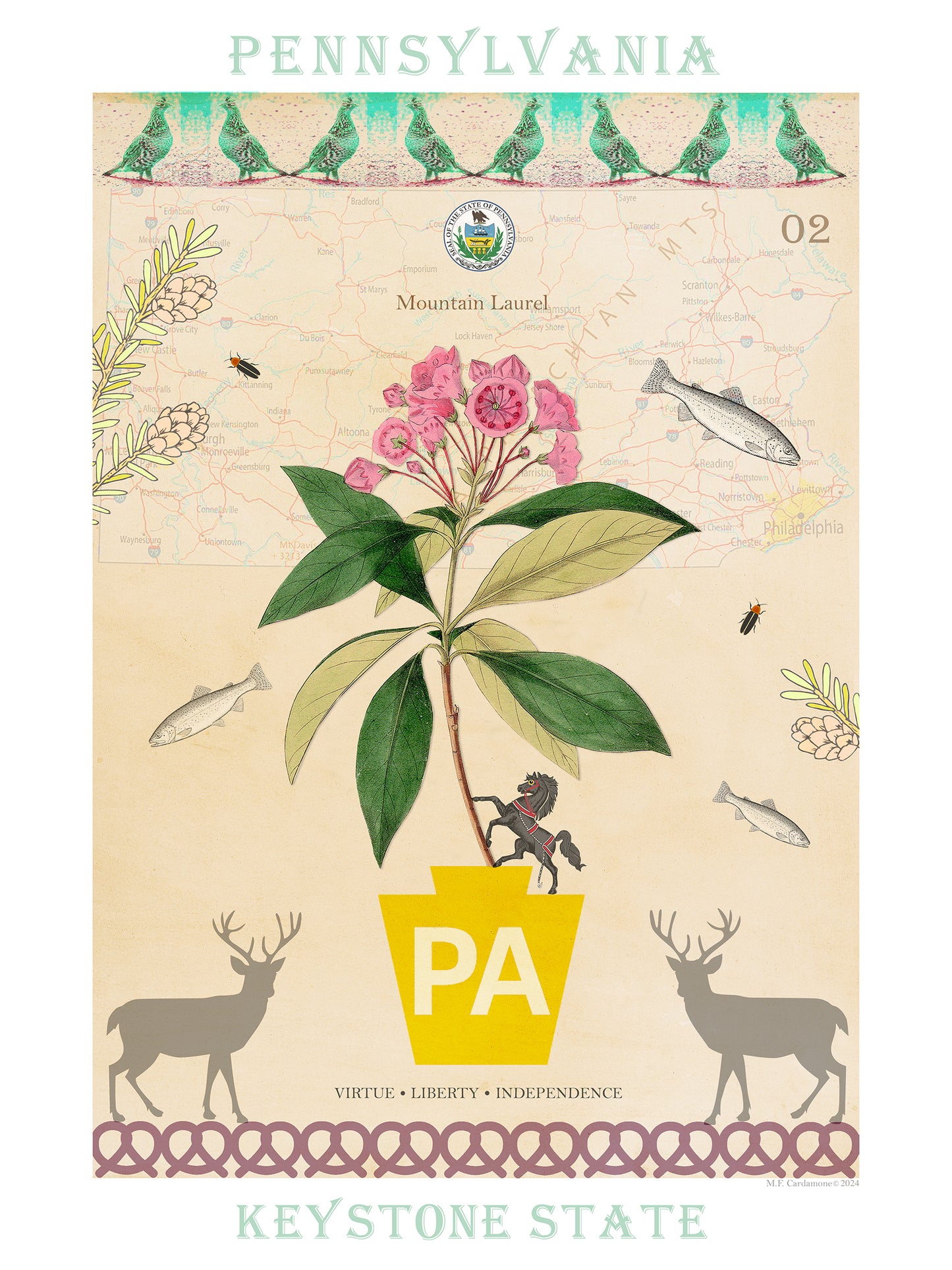 Pennsylvania Laurel Open Edition Print by MF Cardamone