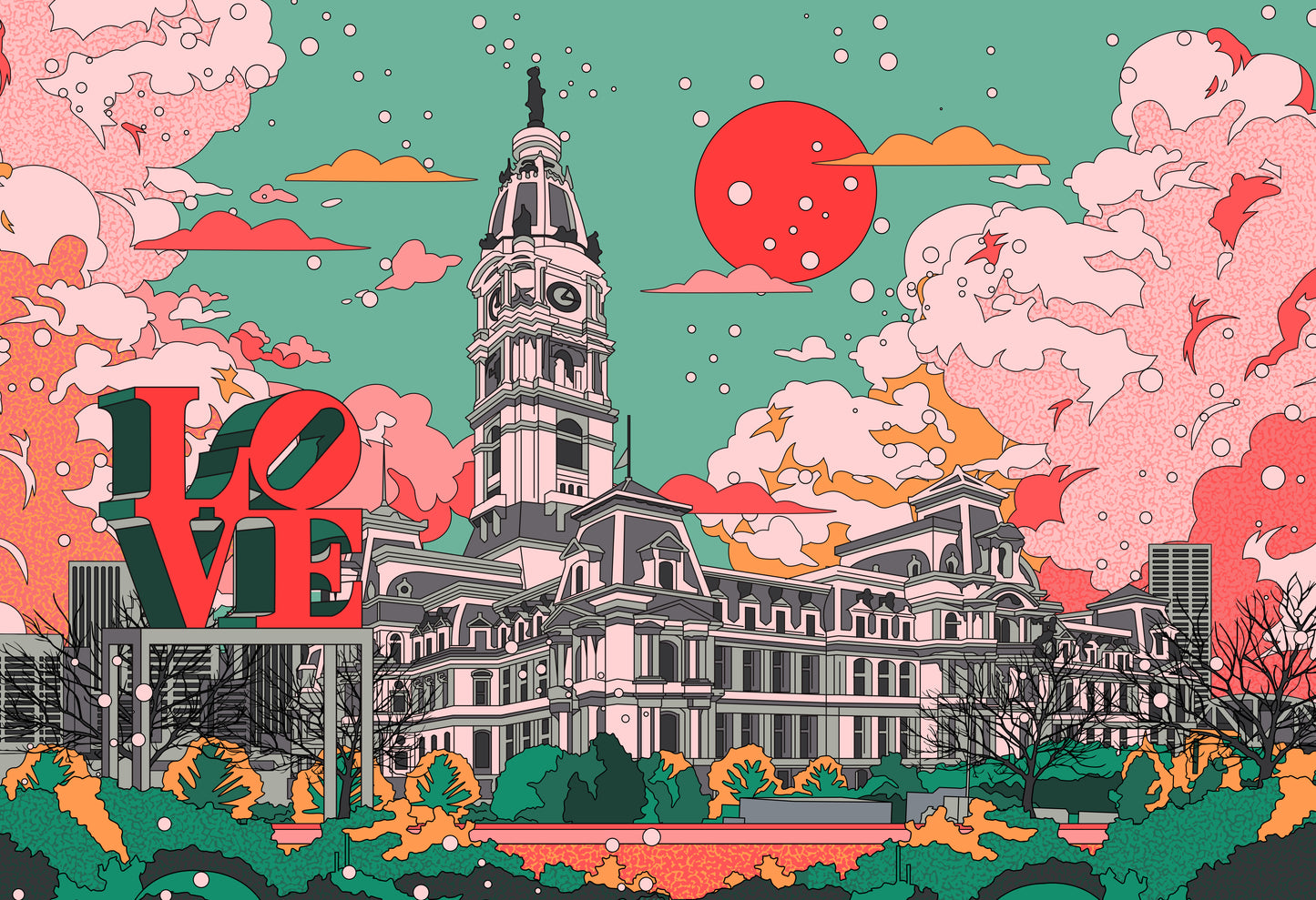 Philadelphia City Hall, Open Edition Print by Jedidiah Studio