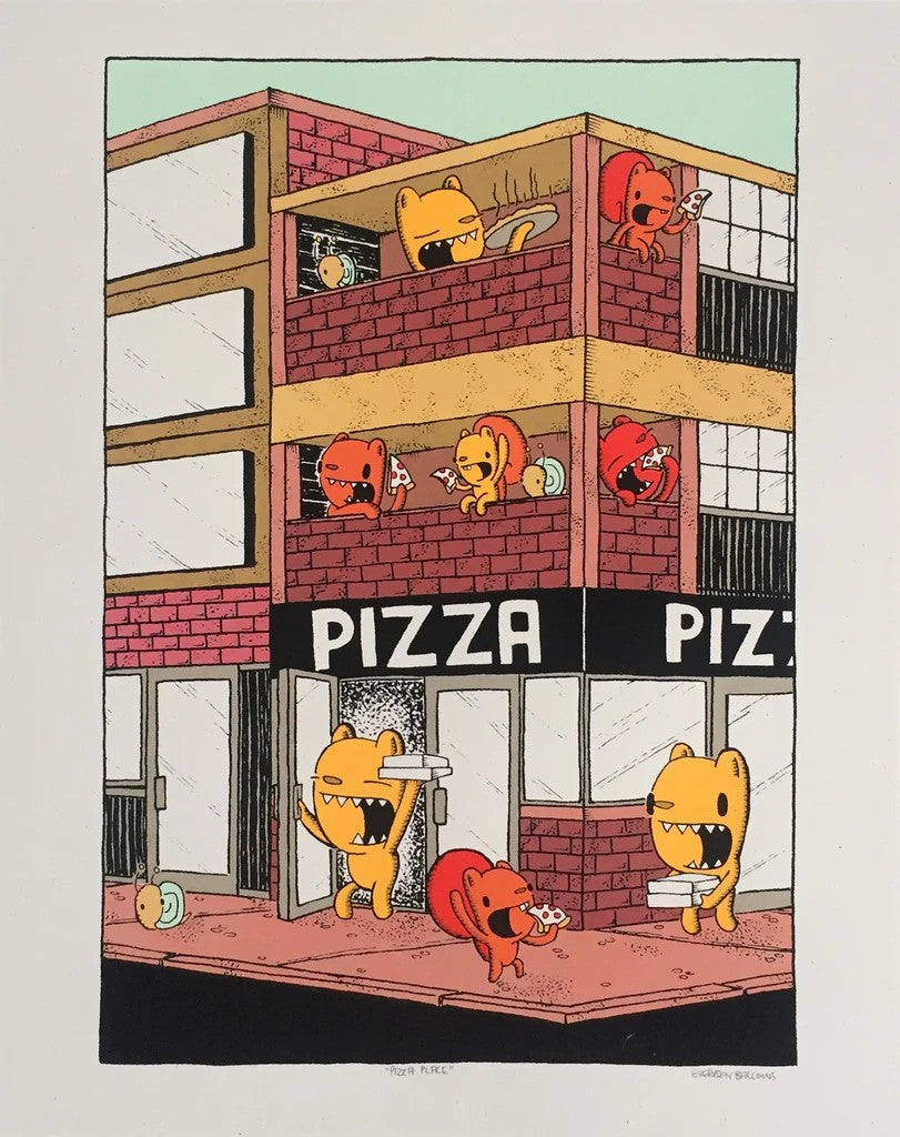 Pizza Place, Screen Print by everyday balloons