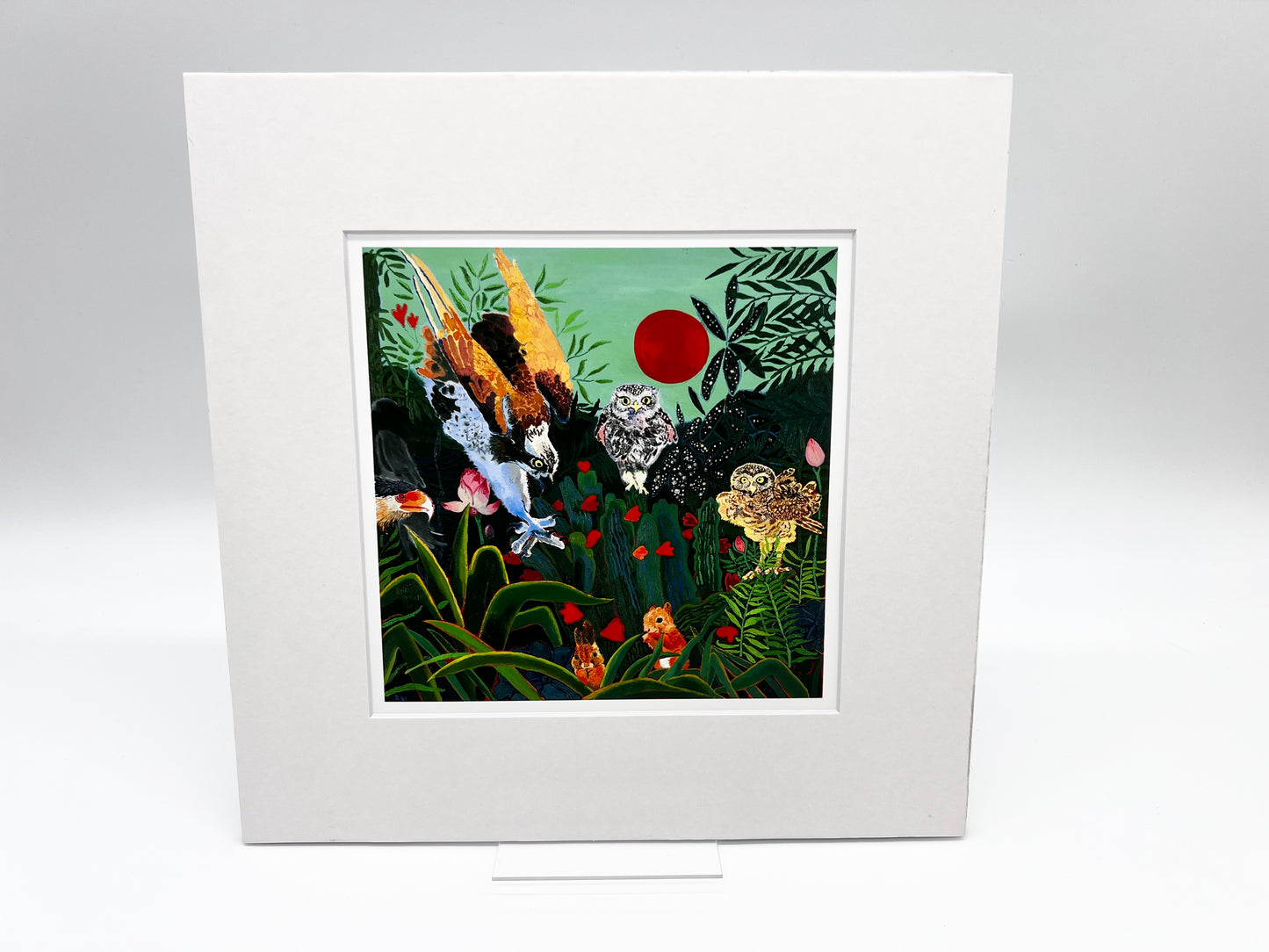 Rousseau's Garden - Red Sun, Open Edition Print by Enzhao Liu