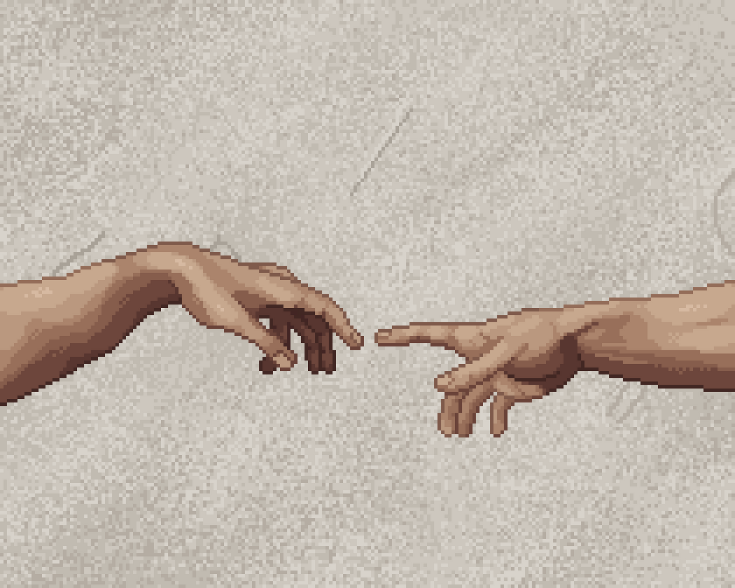 Pixel Creation of Adam, Open Edition Print by Jedidiah Studios