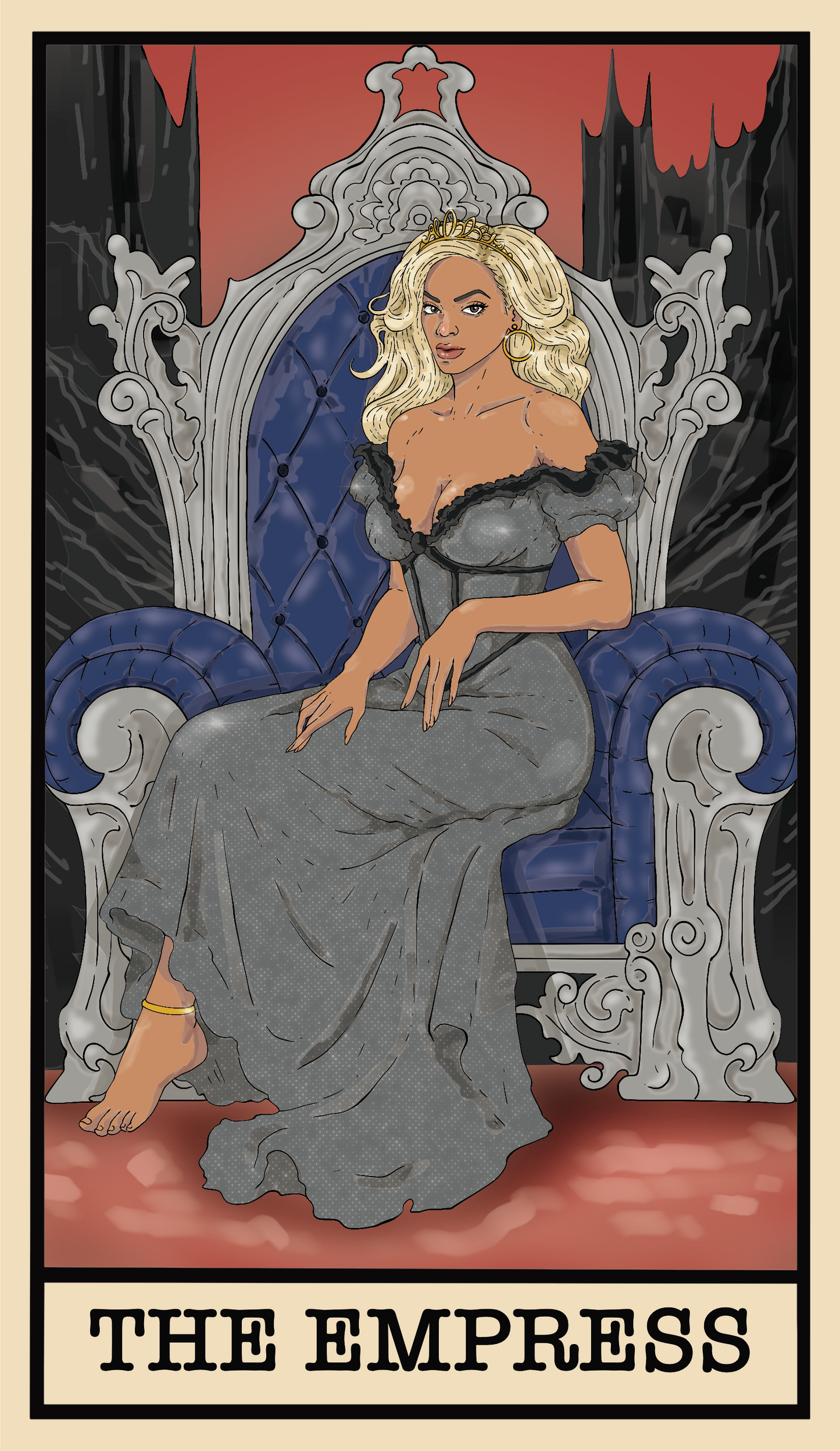 Singer Tarot Print- The Empress (Blue)
