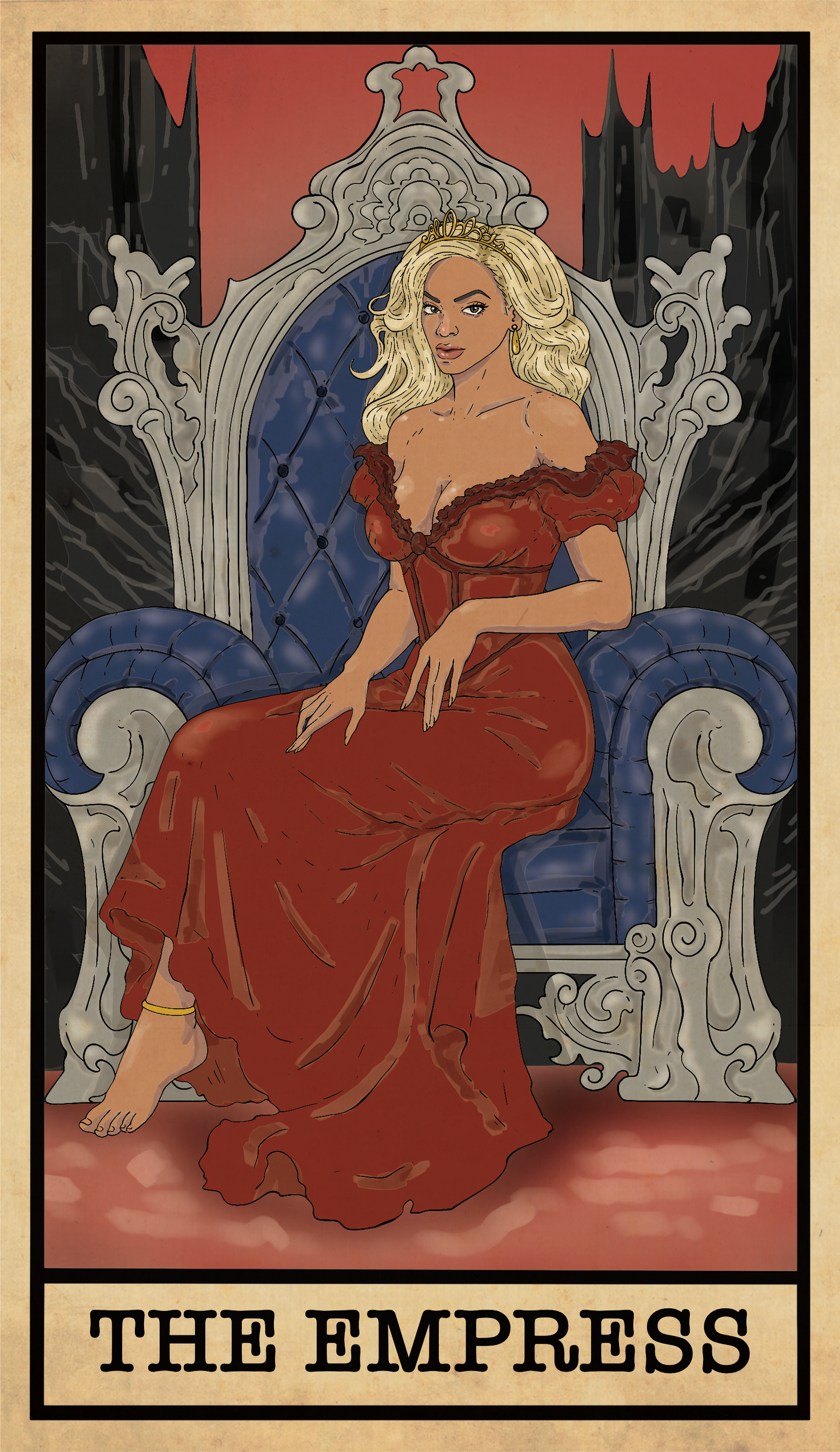 Singer Tarot Print- The Empress (Red)