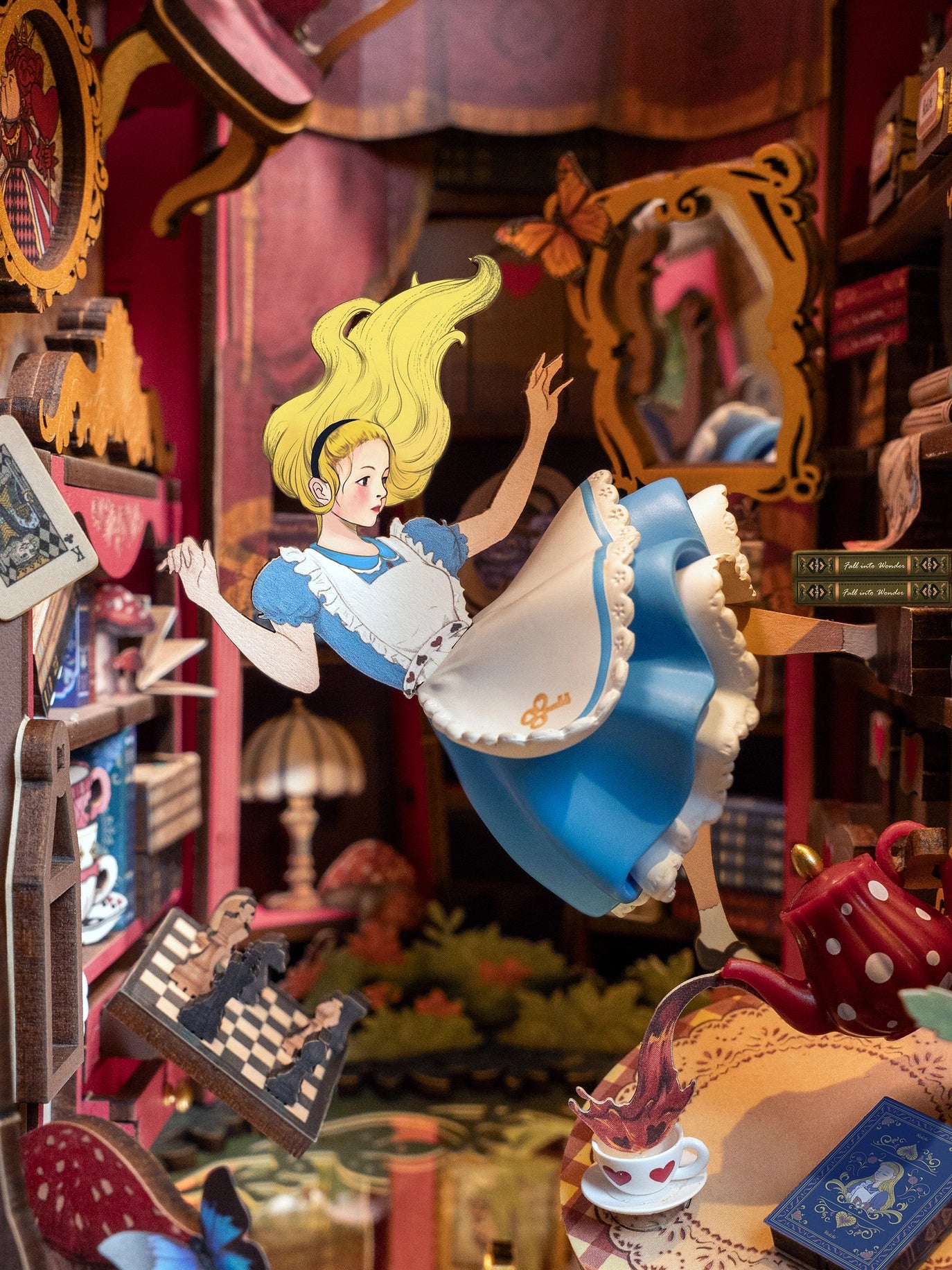 Fall Into Wonder - DIY Book Nook Kit (Alice in Wonderland Miniature)