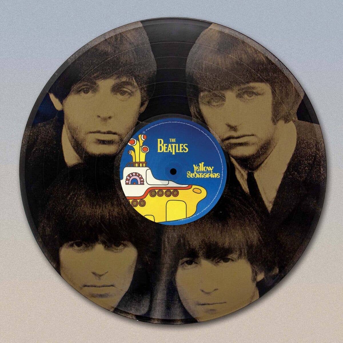 The Beatles Yellow Sunmarine 12" Black Vinyl Lp Laser Etched