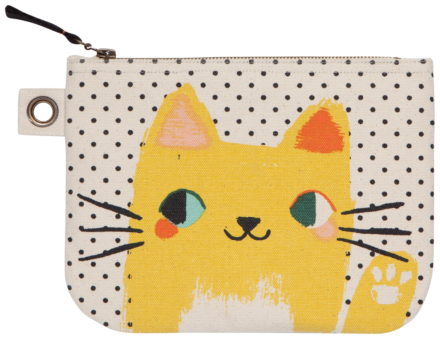 Meow Meow Cats Large Cotton Zipper Pouch