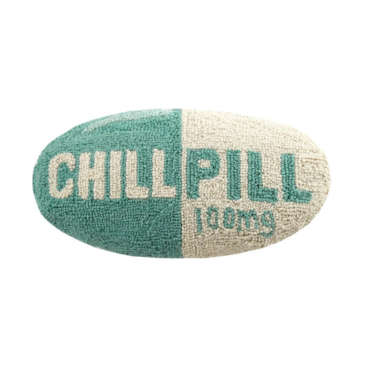 Chill Pill Hook Pillow Blue and Pink color