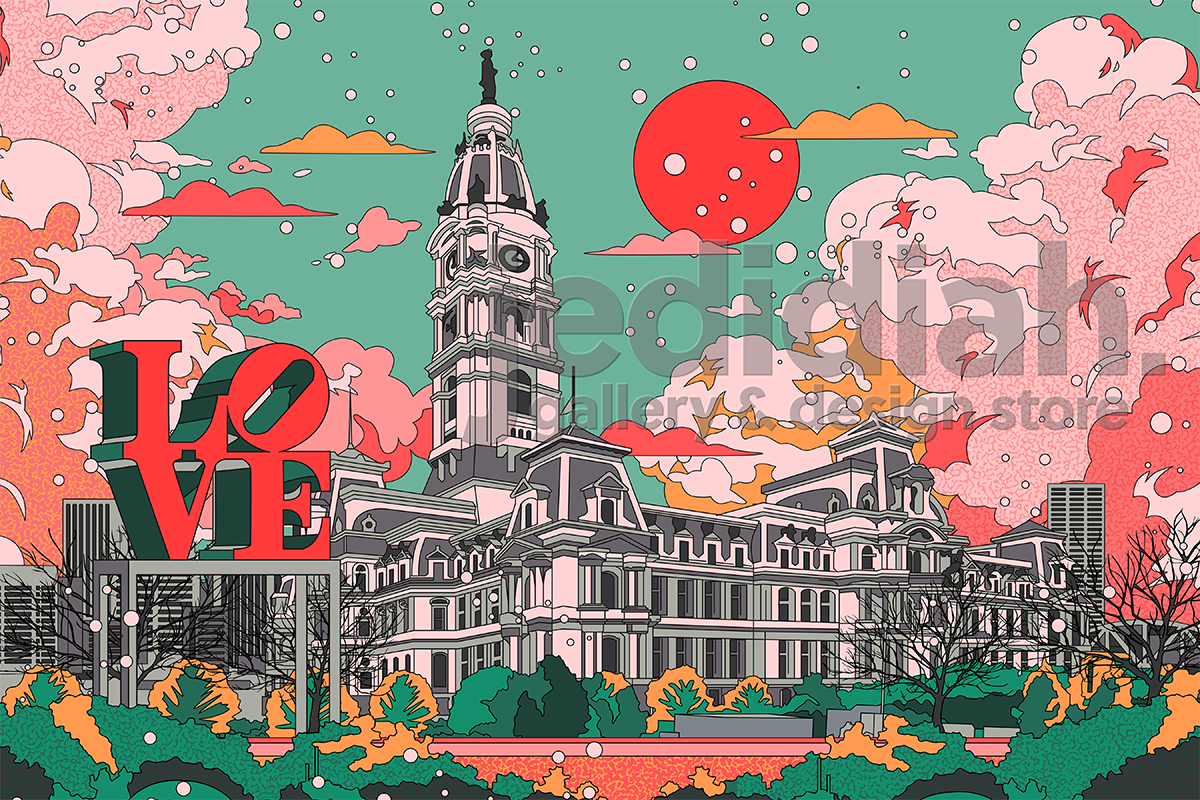 Philadelphia City Hall, Open Edition Print by Jedidiah Studio
