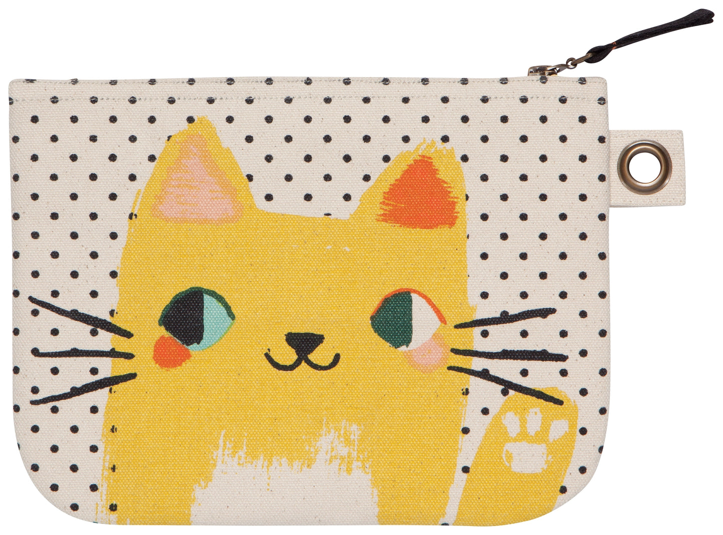 Meow Meow Cats Large Cotton Zipper Pouch