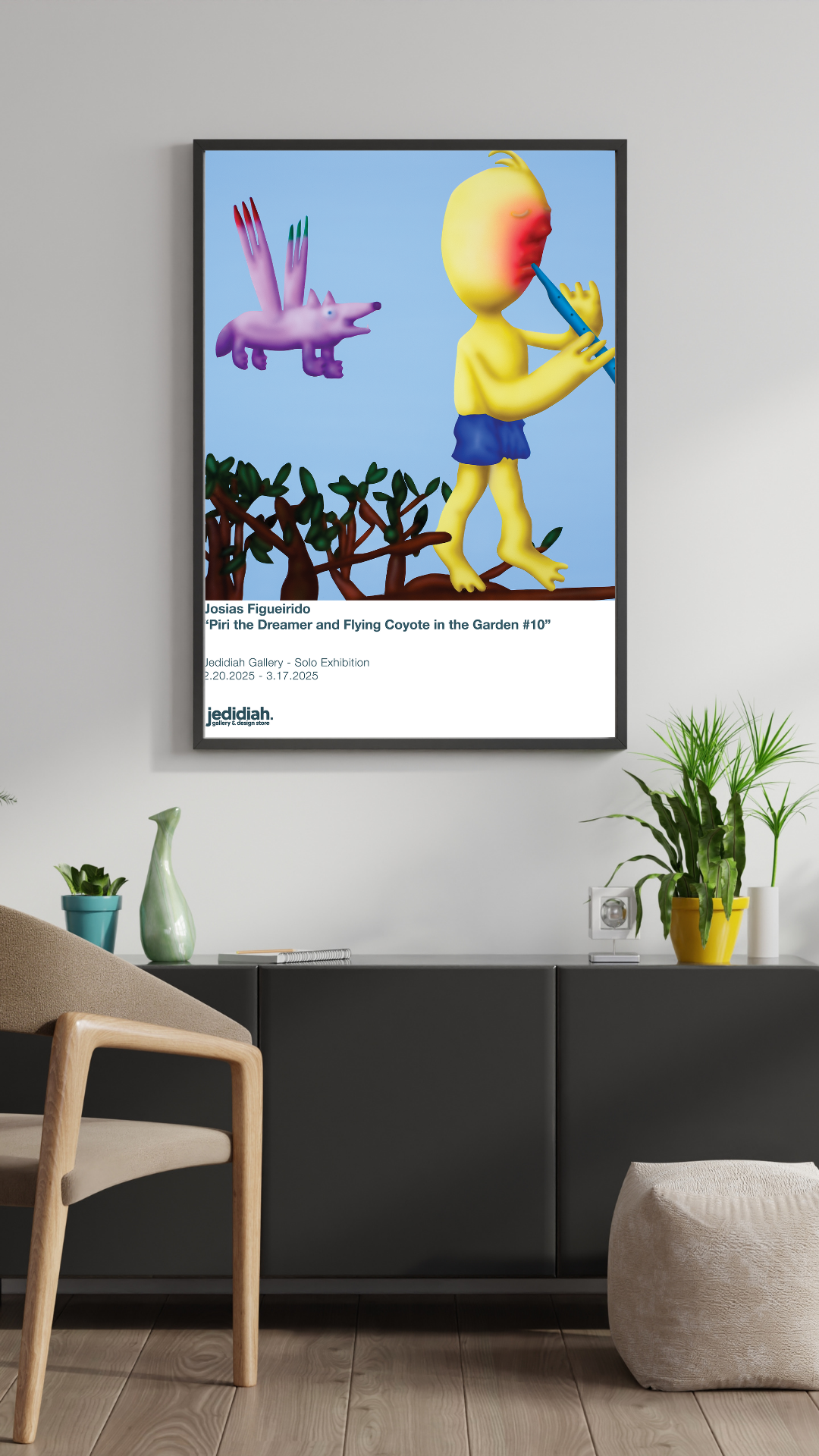 Josias Figueirido Poster- Piri the Dreamer and Flying Coyote in the Garden #10