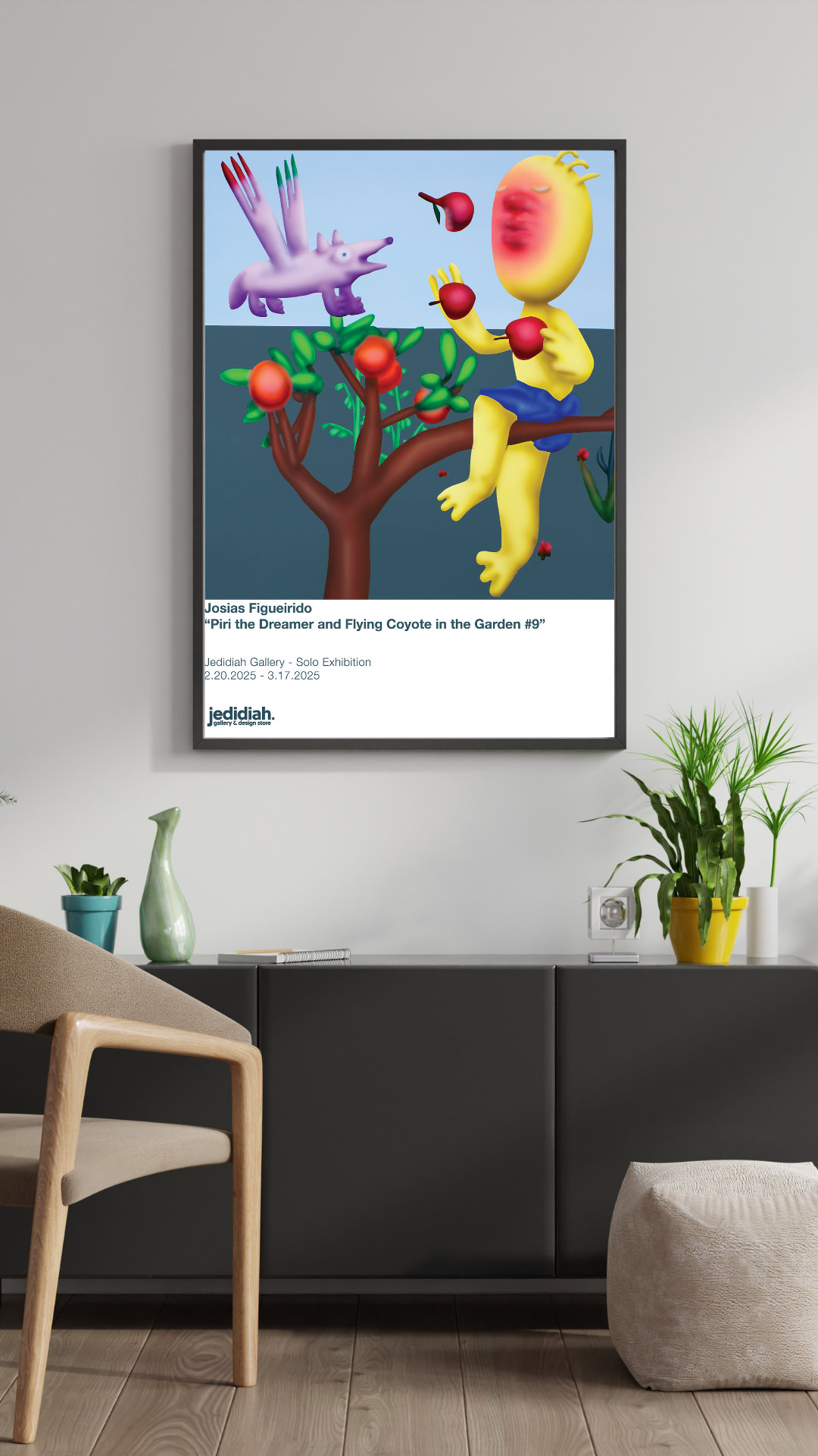 Josias Figueirido Poster- Piri the Dreamer and Flying Coyote in the Garden #9