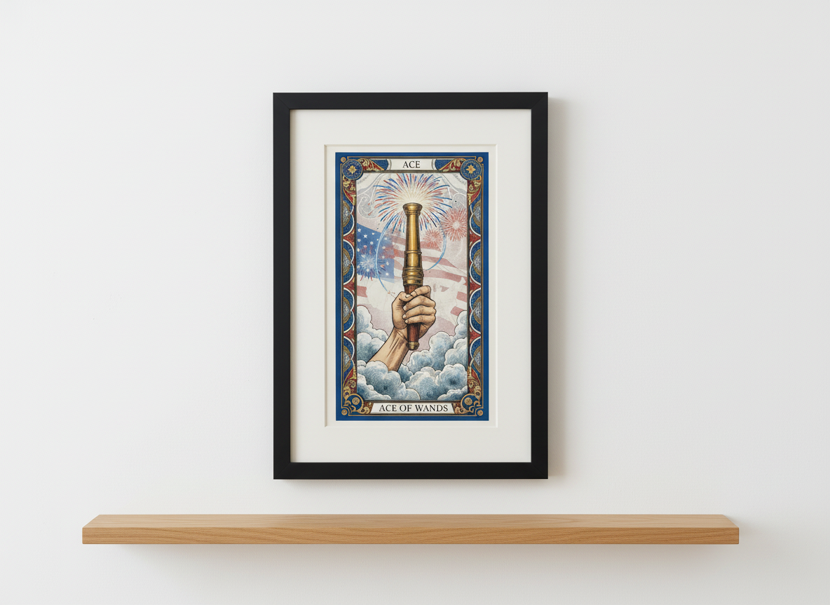 America 250 Tarot Series - Ace of Wands, a commemorative tarot collection celebrating 1776–2026.