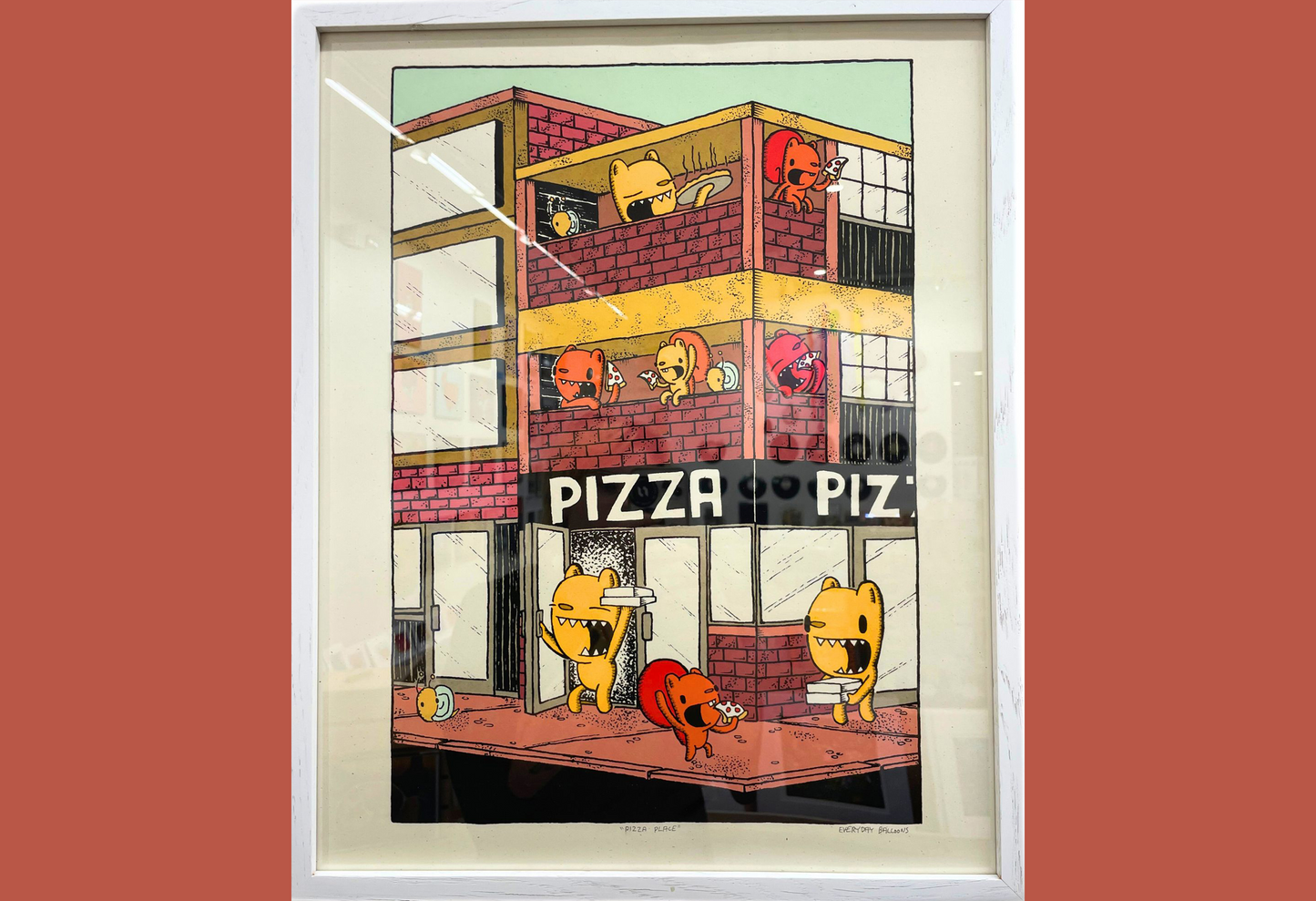 Pizza Place, Screen Print by everyday balloons