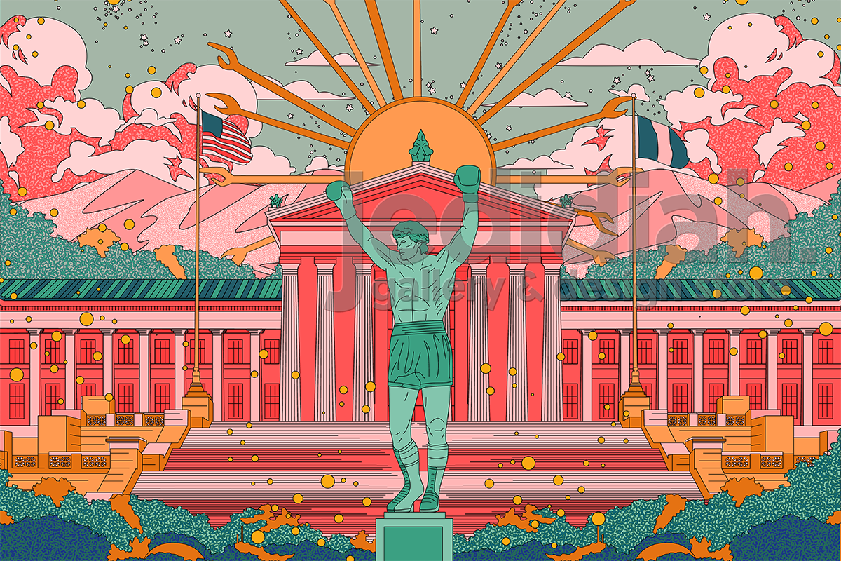 Philadelphia Art Museum, Open Edition Print by Jedidiah Studios