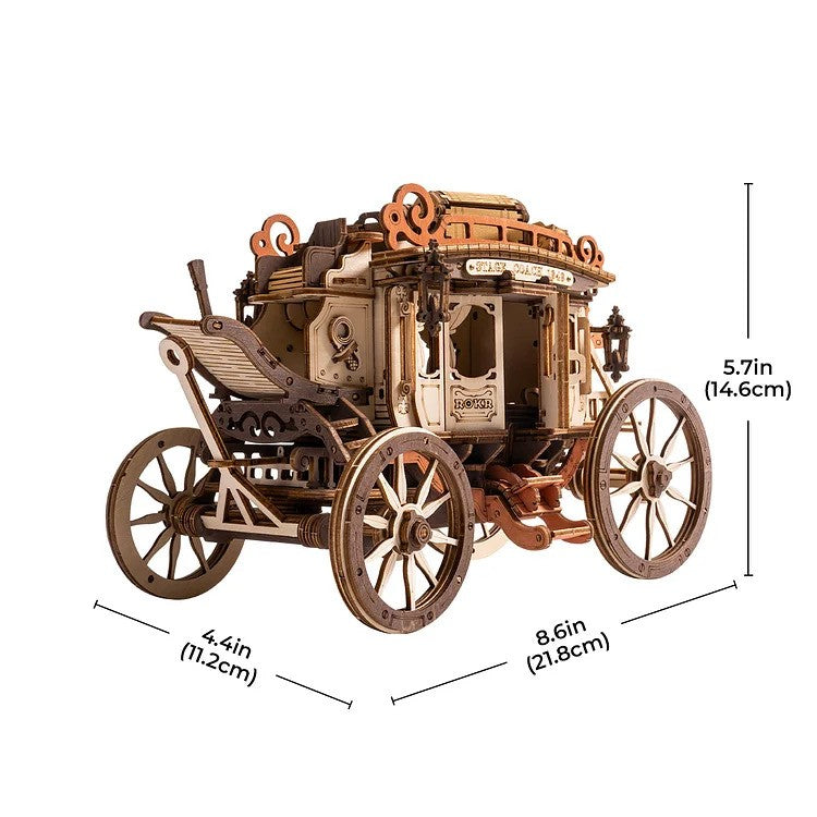 Stagecoach Mechanical Music Box 3D Wooden DIY Kit AMKA1