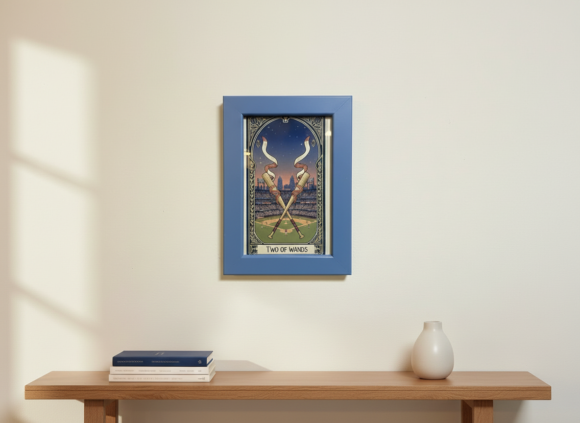 Philly Tarot Card Prints Framed - Two of Wands