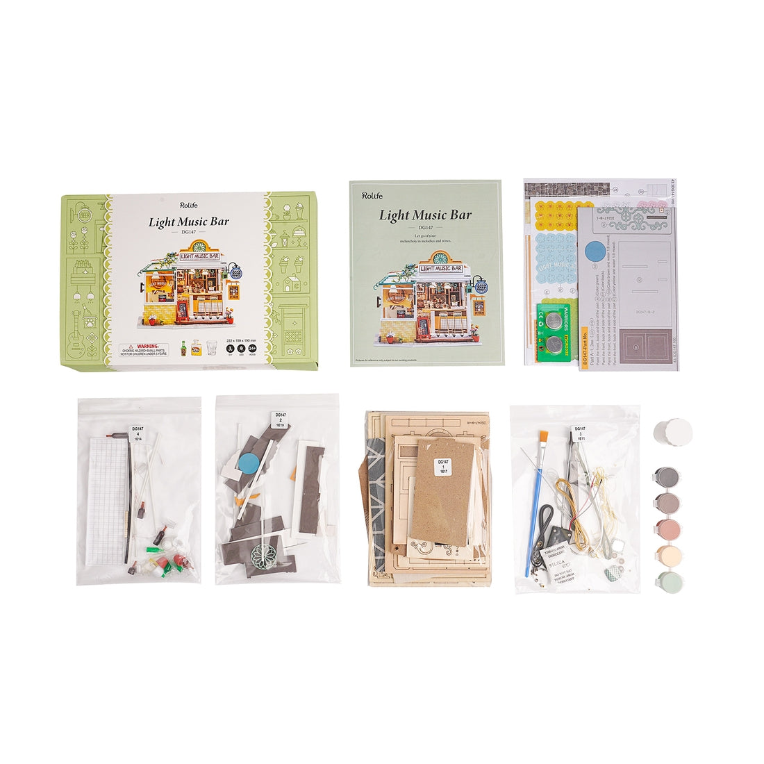 DG147, DIY Miniature Dollhouse Kit: Light Music Bar