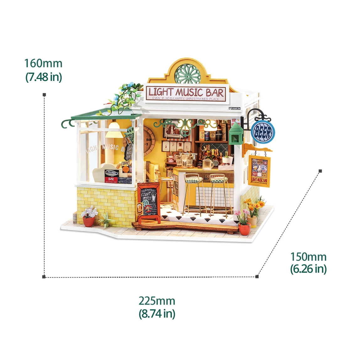 DG147, DIY Miniature Dollhouse Kit: Light Music Bar