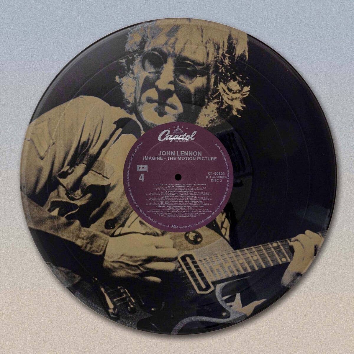 John Lennon Imagine 12" Black Vinyl Lp Laser Etched Wall Art