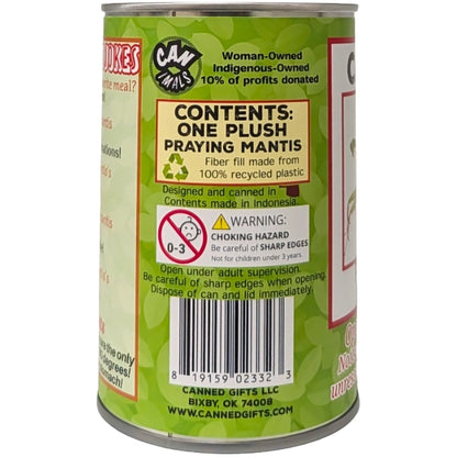 Canned Praying Mantis - Bug Insect Plush Gift in Can w/Jokes